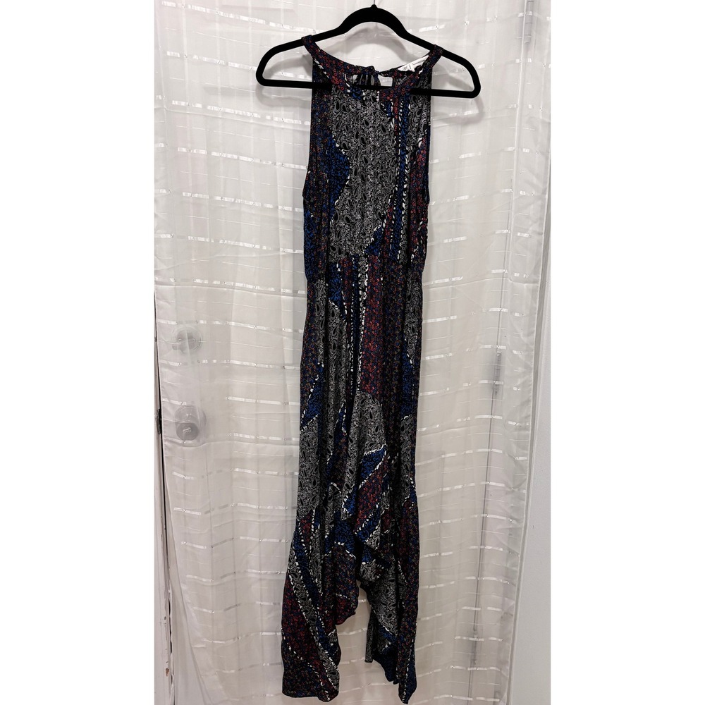 BCBGeneration Mixed Print Paisley Floral Handkerchief Hem Maxi Dress Small